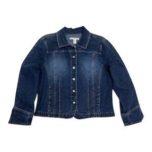 AMI Luxury Designer Blue Denim Bomber Jean Jacket Womens XL